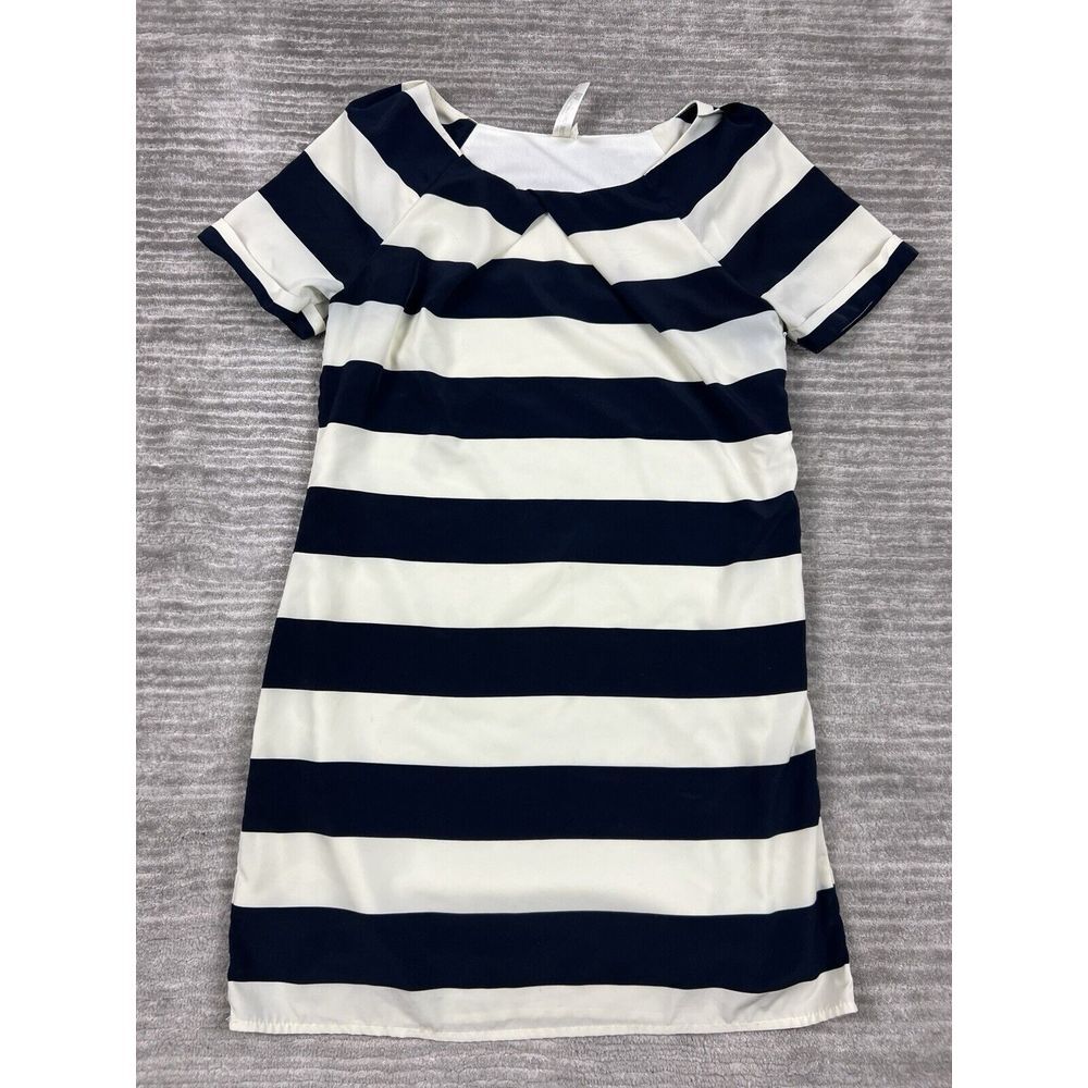 Pink Owl Dress Womens Small Striped Short Sleeve Short Lined Side Zip